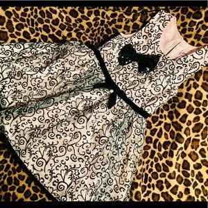 NWOT Girls Little Lass size 6 Light Pink and Black Dress w/matching sequin bow